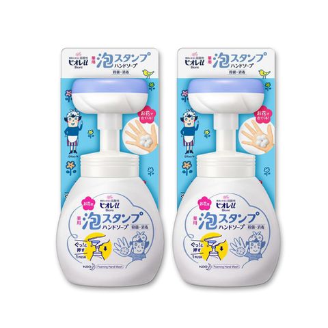 (2瓶超值組)日本KAO花王-蜜妮Biore花朵造形泡泡慕斯洗手乳250ml/按壓瓶(弱酸性植萃淨膚鎖水保濕清潔泡沫,洗手慕斯)