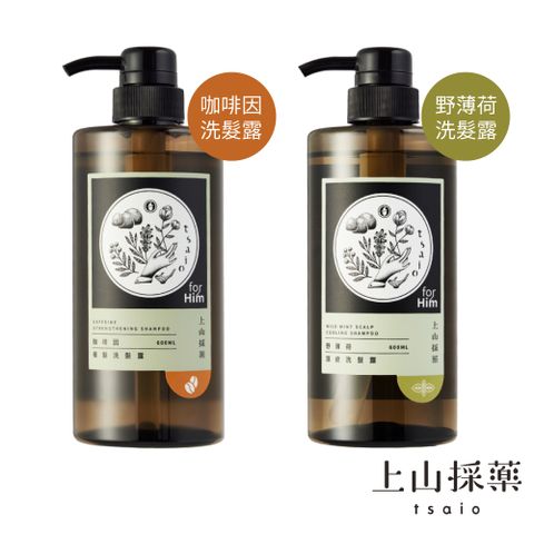 【tsaio上山採藥】男性系列-洗髮露 600ml (野薄荷/咖啡因)