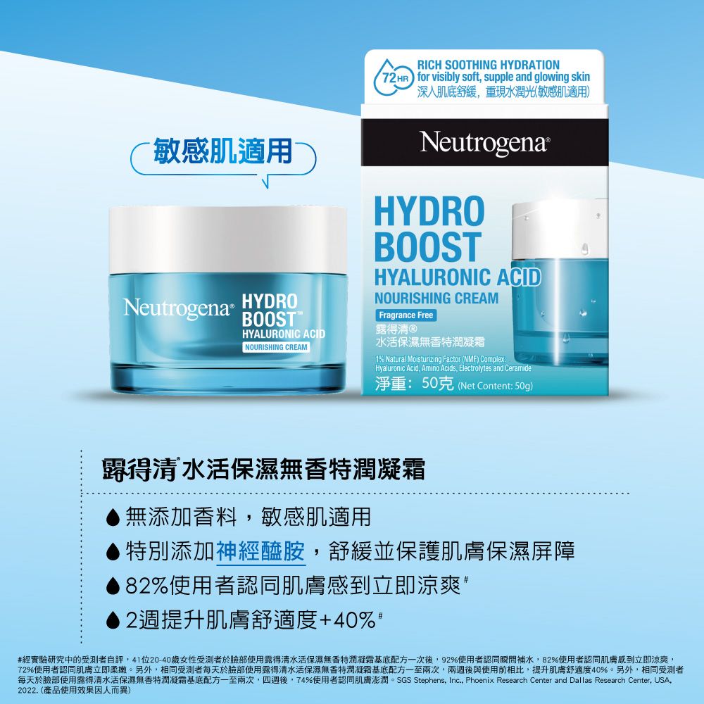 Neutrogena 露得清 水活保濕凝露/無香凝霜/晚霜50g (任選1入) 保濕抗初老/小澎瓶/凝露