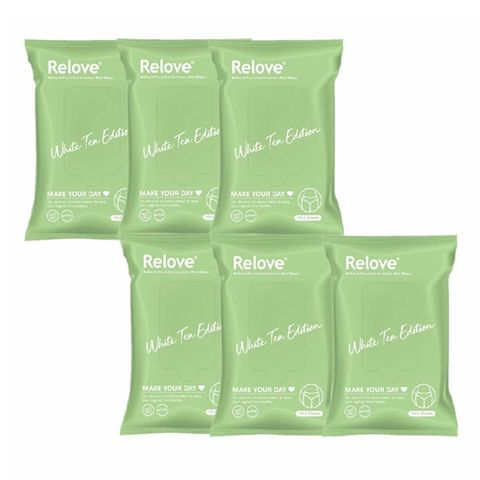 6入組 RELOVE私密肌30秒面膜濕紙巾- 綠茶無涼