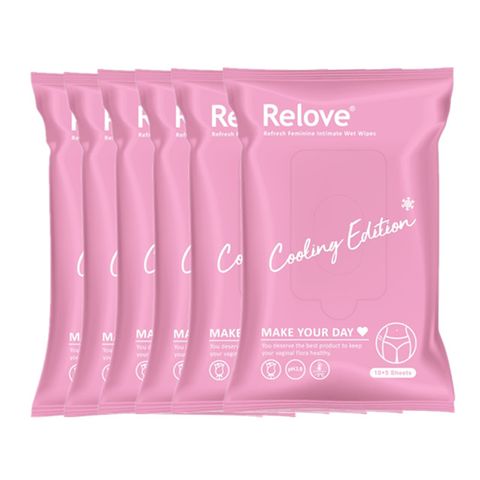 Relove 6入組 私密肌30秒面膜濕紙巾(玫瑰涼感*6)