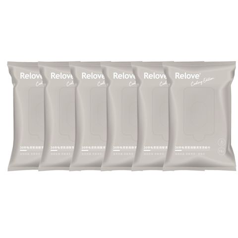 6入組 RELOVE私密肌30秒面膜濕紙巾(玫瑰涼感*6)