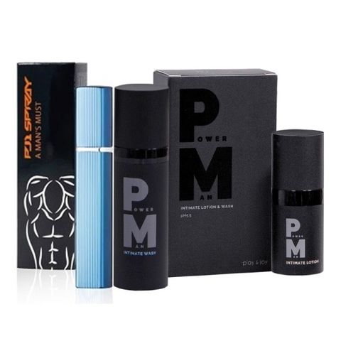 PLAY&JOY Powerman男性私密清潔養護(旅行組) + PJ1 SPRAY 男士勁能噴霧 (延時液)