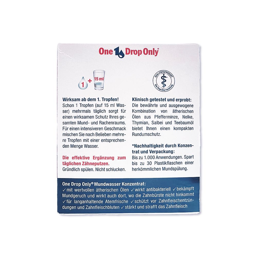 生活良品 德國ONE DROP ONLY-草本植萃1滴護齦除口臭濃縮漱口水50ml/盒(口氣清新消除異味清潔液)