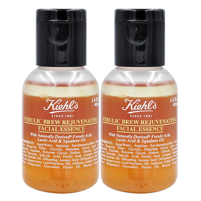 INCE 1851-40Kiehls14SINCE 1851ERULIC BREW REJUVENATING FERULIC BREW REJUVENATINGFACIAL ESSENCEWith Naturally Derived Ferulic AcLactic Acid & Squne FACIAL ESSENCEWith Naturally Derived Ferulic AcidLactic Acid & Squalane Oil: AquaWater Arginine ccharomyces  : AquaWater Arginine Saccharomyces  F Squalane Butylene  Sodium   Ether Glycerin Pentylene Glycol   Ether Glycerin Pentylene Glycol ala Hybrida Oil Helianthus Annuus Seed Oil/ Sa Hybrida Oil, Helianthus Annuus Seed Oil/ S , Salicylic Acid, Ferulic Acid, ,  Glucoside. Salicylic Acid, Ferulic Acid, ramel, id, Squalane. Butylene Glycol, Sodium Chloride,  Graveolens Flower Oil,  Pelargonium Graveolens Flower Oil,  CaSempervirens Leaf/Nut/Stem Oil, Anthemis   Leaf/Nut/Stem Oil, Anthemis