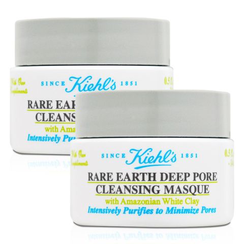 【KIEHLS 契爾氏】亞馬遜白泥淨緻毛孔面膜14ml*2(百貨專櫃貨)