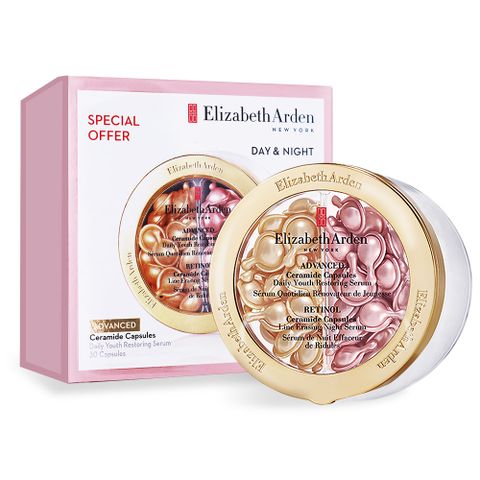 Elizabeth Arden 雅頓 修護抗痕膠囊組[超進化黃金導航30顆+玫瑰金抗痕30顆]-國際航空版