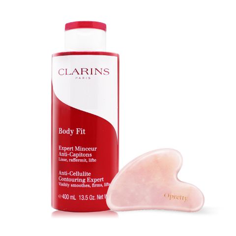 Clarins 克蘭詩 紅魔超S勻體按摩組[勻體精華400ml+按摩刮痧板]-國際航空版