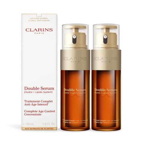 Clarins 克蘭詩 超級精華-黃金雙激萃2入組(50mlX2)-國際航空版