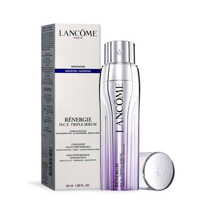 LANÔMEPARISINNOVATIONPATENTEDRÉNERGIEHCF. TRIPLE SERUMFORMULATED WITH C  CONCENTRÉHAUTE PERFORMANCE  PEAUTACHES HIGHPERFORMANCECONCENTRATE - DARK SPOTS50 ml 1.69 FL. .RÉNERGIE TRIPLE SERUM    LANCOME