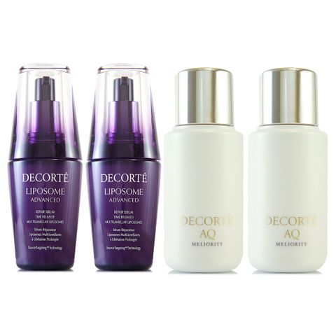 DECORTE 黛珂 【COSME 】超微導全能修護精粹12ml*2-新保濕美容液+AQ完美精質極燦全能露50ml*2 (公司貨)