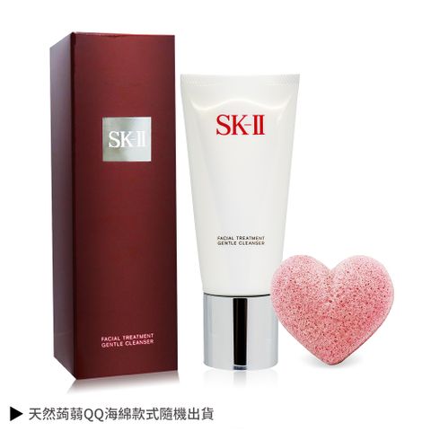 SK-II 全效活膚潔面乳(120g)-國際航空版-贈天然蒟蒻QQ海綿(隨機出貨)