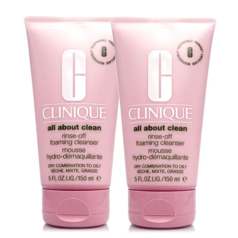 【CLINIQUE倩碧】三步驟洗面膠200ml / 溫和型卸妝慕絲150ml - 任選雙瓶組 (正統公司貨)