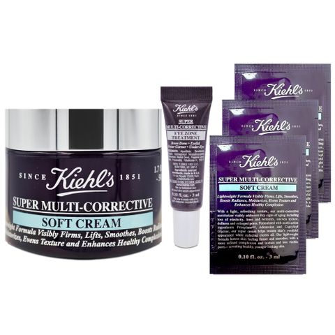 KIEHL'S 契爾氏 【KIEHLS 】超進化無油抗老乳霜50ml 贈超進化全能新生超級眼霜3ml+無油抗老乳霜3ml*3(百貨專櫃貨)