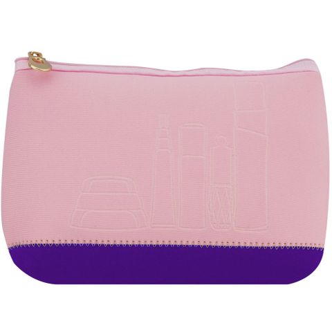 《SHISEIDO 資生堂》資生堂品牌化妝包(粉紫)