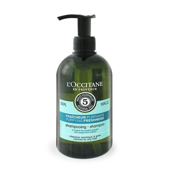 LOCCITANE500MLEN PRONCE5169FLOZFRAÎCHEUR PURIFIANTEPURIFYING FRESHNESSshampooing  shampooVE  de menthe with peppermint cheveux normaux  grasnormal to oily hair