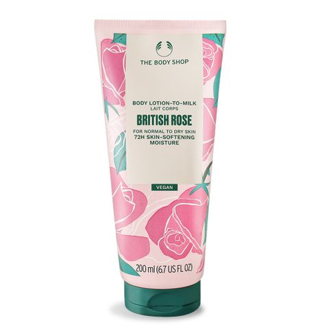 The Body Shop 美體小舖 英皇玫瑰嫩膚身體潤膚乳(200ml)-國際航空版