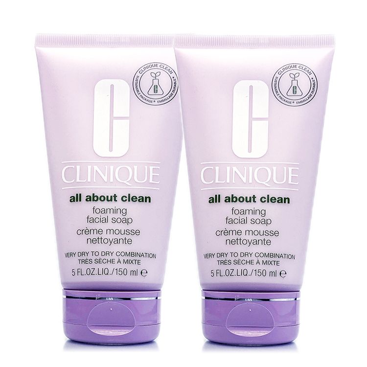 CLINIQUCLEANCLINIQUEE CLEANDURABLECLINIQUEall about clanfoamingfacial soapcrème moussenettoyanteVERY DRY TO DRY COMBINATION   MIXTE5 FL.OZ.LIQ./150  eCLINIQUEall about cleanfoamingfacial soapcrème moussenettoyanteVERY DRY TO DRY COMBINATION SÈCHE  MIXTE5 FL.OZ.LIQ./150 ml e