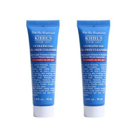 Kiehl's契爾氏冰河保濕無油清爽潔面慕斯30ml 買一送一