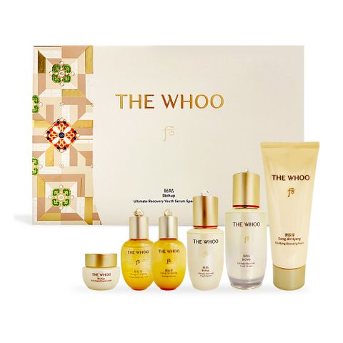 Whoo后 重生秘帖煥能修護精華禮盒[秘帖50ml+秘帖20ml+滋養液+清潤乳+光澤霜+洗顏乳]-國際航空版