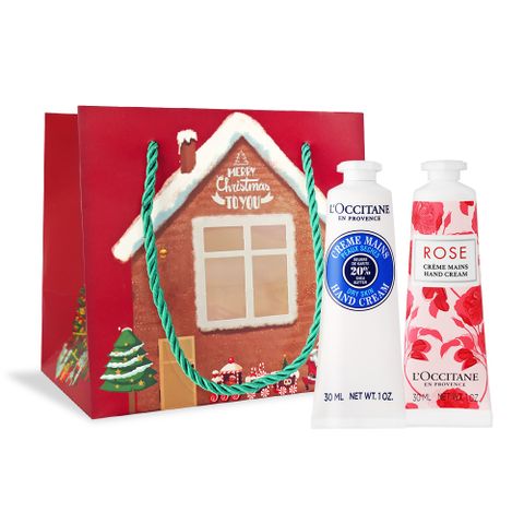 LOCCITANE 歐舒丹 新版經典護手霜30MLX2禮袋組-聖誕交換禮物-多款-公司貨