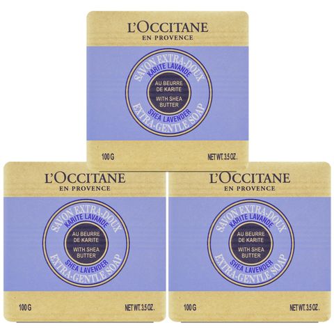 【LOCCITANE 歐舒丹】乳油木薰衣草皂 100g*3 (百貨專櫃貨)