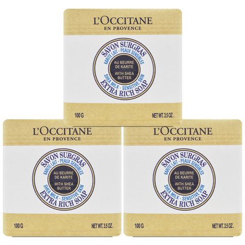 【LOCCITANE 歐舒丹】乳油木牛奶皂 100g*3 (百貨專櫃貨)