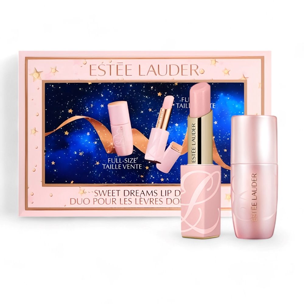 ESTEE LAUDER 雅詩蘭黛 永恆星願粉嫩美唇組(粉嫩慾望潤色護唇膏3.2g+粉嫩慾望撫紋修護精華9ml)精美禮盒