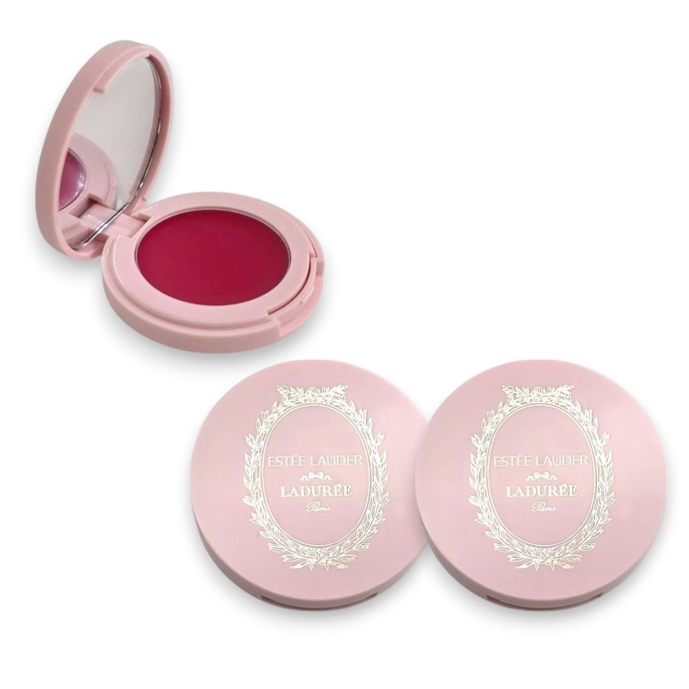 ESTEE LAUDER 雅詩蘭黛 粉嫩慾望晶透潤唇膏#04紅寶石 1.6g*2入 laduree聯名款 全新版唇盤