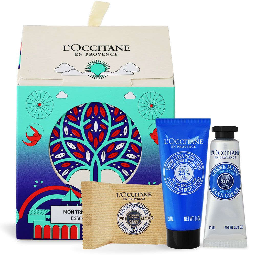 L'OCCITANE 歐舒丹 LOCCITANE  歡聚限定版乳油木節慶小屋[香皂+護手霜+身體霜]-國際航空版