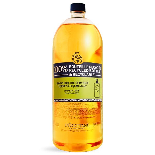 100% RECYED BOTTLEBOUTEILLE & RECYCLBLESAVON LIQUIDE VERVEINEVERBENA LIQUID SOAPMAINS & RPSHANDS & BODYECHARGEECOREFILL ECORECHARGEECOR       CO  CL A                   LOCCITANE EN PROVENCE -