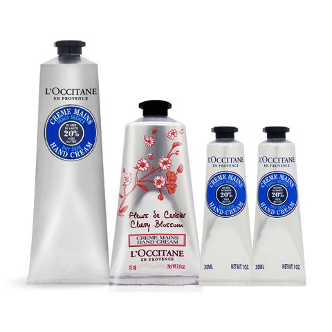 L'OCCITANE 歐舒丹 乳油木櫻花完美護手組[乳油木護手霜150ml+櫻花護手霜75ml送乳油木護手霜30mlX2]