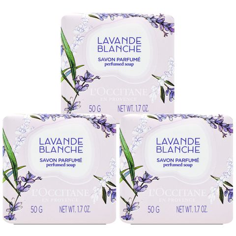 L'OCCITANE 歐舒丹 白薰衣草香氛皂 50g*3(百貨專櫃貨)