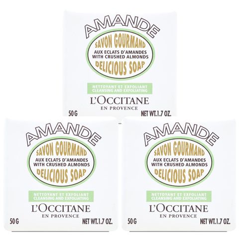 L'OCCITANE 歐舒丹 甜杏去角質皂 50g*3(百貨專櫃貨)