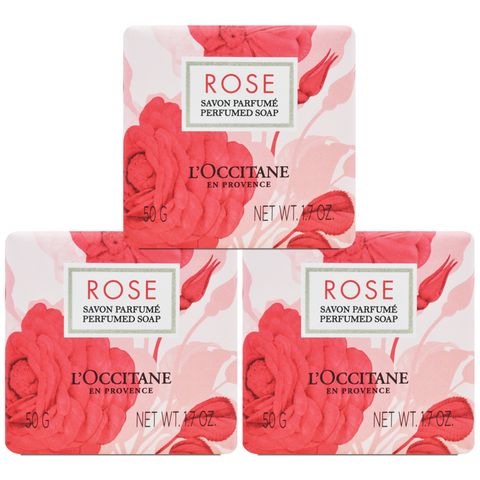 【LOCCITANE 歐舒丹】玫瑰香氛皂 50g*3 (百貨專櫃貨)