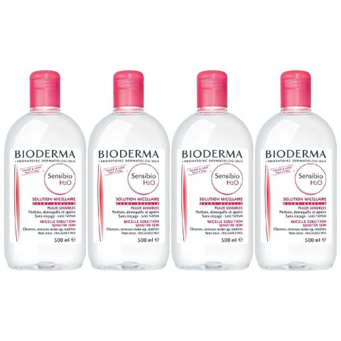 BIODERMA 貝膚黛瑪 舒敏高效潔膚液 H2O 500毫升 4入組