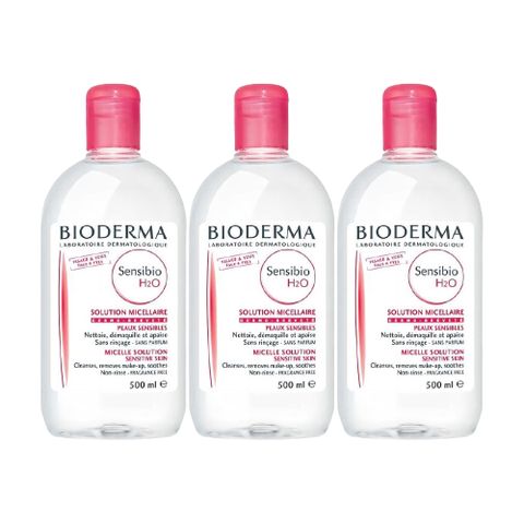 BIODERMA貝膚黛瑪 舒敏高效潔膚液 H2O 500毫升 3入組