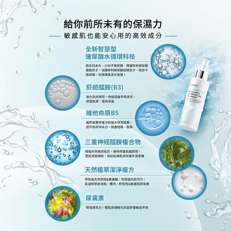 DR.WU 達爾膚  玻尿酸保濕潔顏凝露150ML