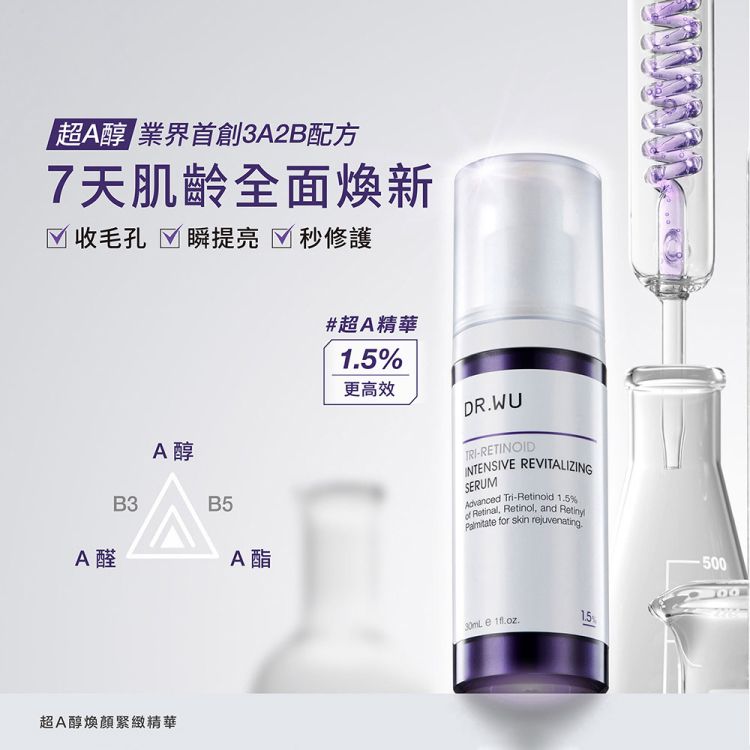 DR.WU 達爾膚  早C晚A零毛孔無瑕組(微C精華液30ML+A醇精華30ML)