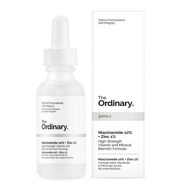 Clinical   Formulationswith Integrity TheOrdinaryTheOrdinary30ml eNiacinamide 0  Strength Vitamin and  Formula % Zinc 1%   contre  Niacinamide 10% Zinc 1%High-StrengthVitamin and MineralBlemish FormulaNiacinamide 10% Zinc 1%Formule Ultra-Vitaminéeet Minérale contre Imperfections