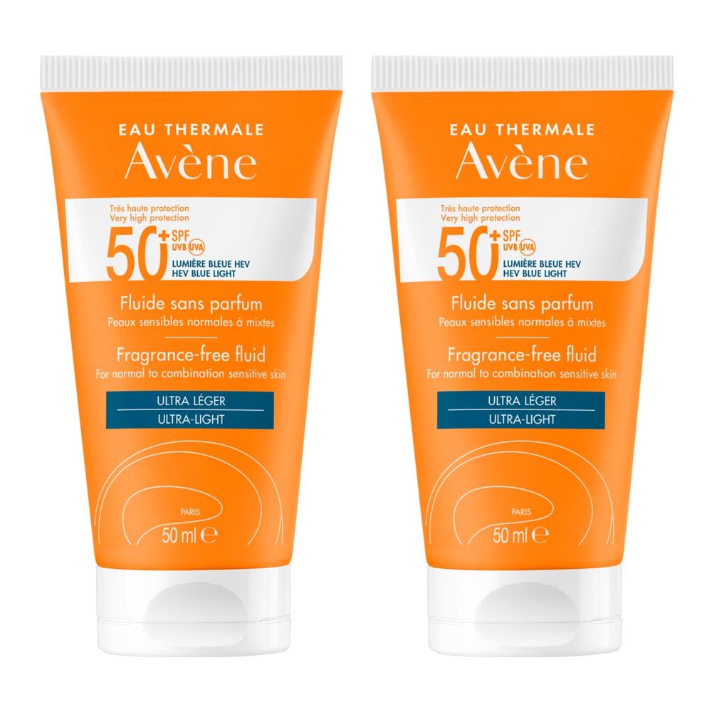 Avene 雅漾  超能輕感防曬液(無香)SPF50+ 50ml(2入特惠)