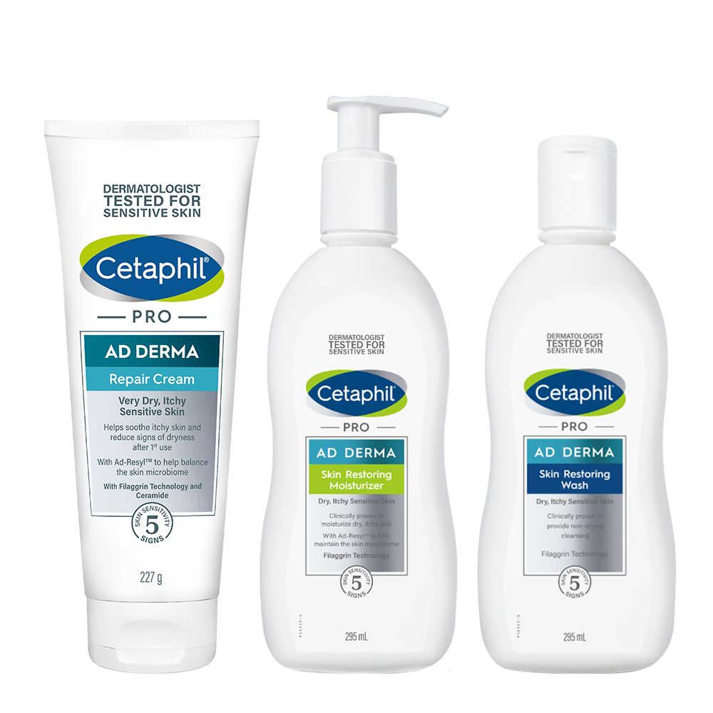 Cetaphil 舒特膚  AD益膚康修護加強潔膚組