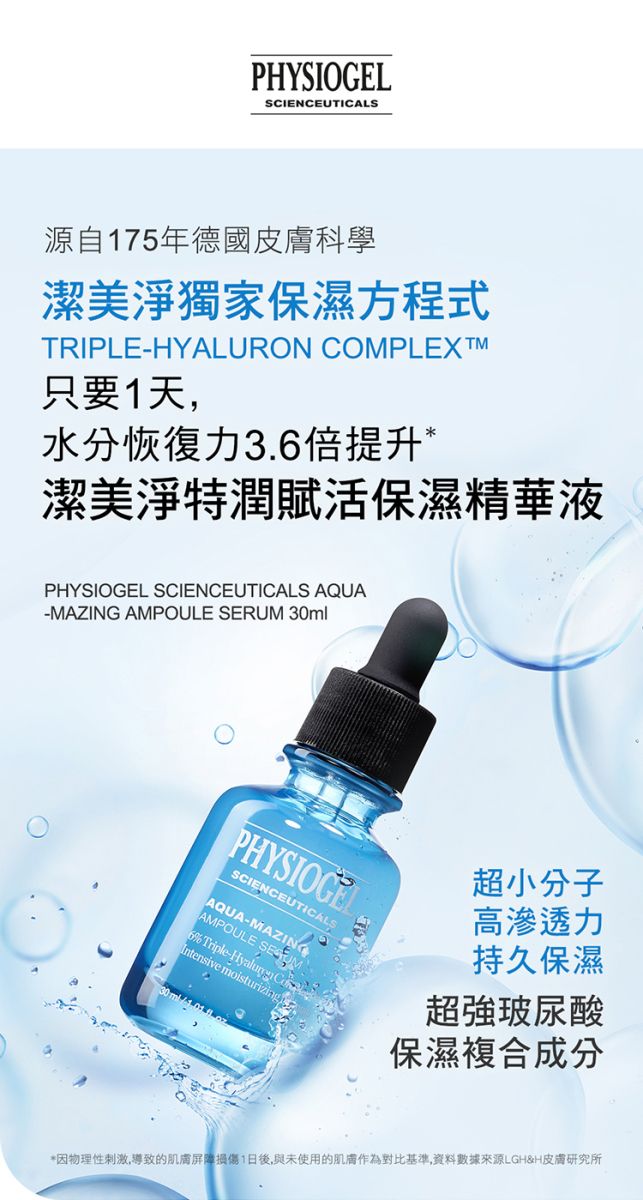 PHYSIOGEL潔美淨特潤賦活保濕精華液30ml - PChome 24h購物