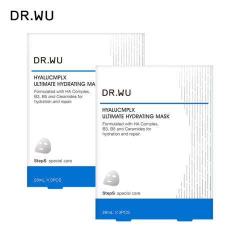 DR.WU 玻尿酸保濕微導面膜3片/盒 2入組