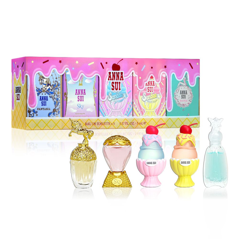 Anna Sui 安娜蘇   童話聖代許願小香組 5MLX5入(童話獨角獸+綺幻飛行+粉紅柚惑+樂夏百香+許願精靈)