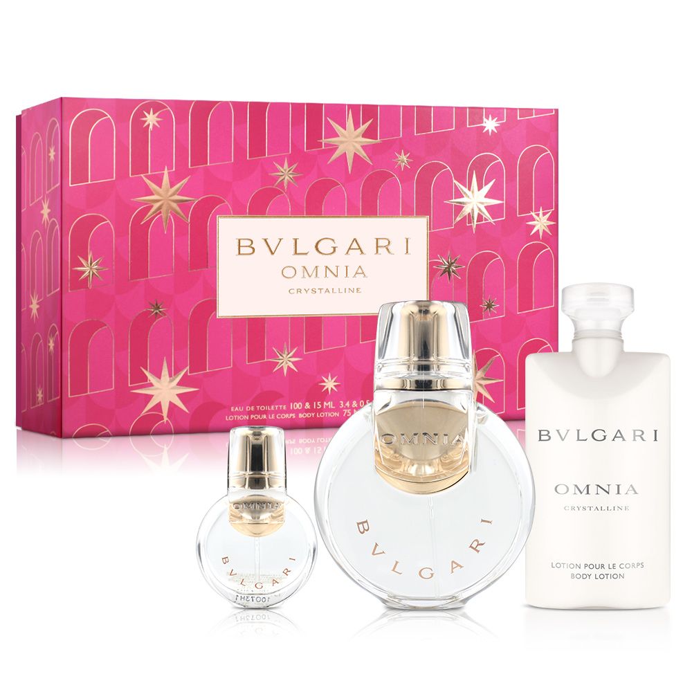 BVLGARI 寶格麗   晶澈女性淡香水禮盒(淡香水100ml+淡香水15ml+身體乳75ml)