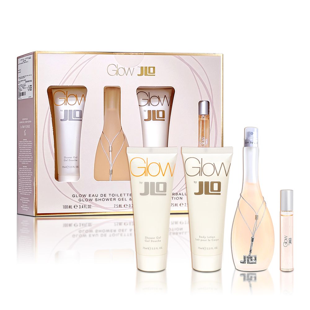 JLO 珍妮佛羅培茲 Jennifer Lopez J.Lo  Glow 閃耀女神禮盒 (淡香水100ML+身體乳75ML+沐浴膠75ML+滾珠7.5ML)