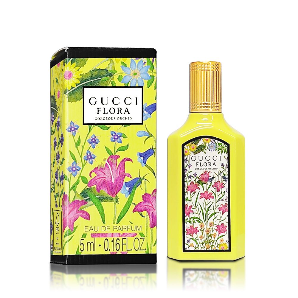 GUCCI 古馳 Flora Gorgeous Orchid 華麗蘭花之約女性淡香精 5ML 沾式小香