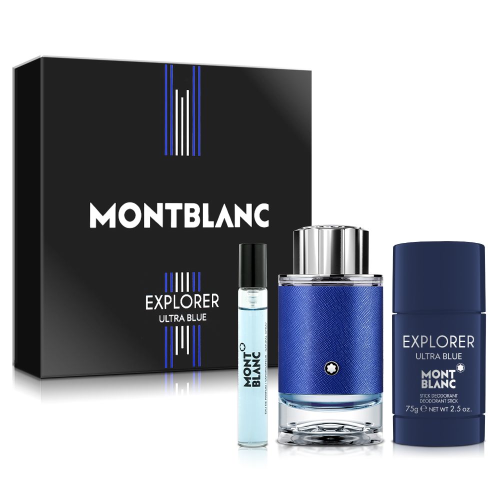 MONTBLANC 萬寶龍   探尋藍海男性淡香精禮盒(淡香精100ml+隨行香氛7.5ml+體香膏75g)