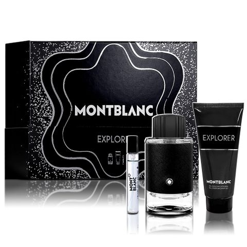 MONTBLANC 萬寶龍 EXPLORER 探尋旅者香氛禮盒(淡香精100ML+隨身瓶7.5ML+沐浴精100ML)